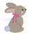 Bunny 3 with bow mini embroidery  Bunny 3 with bow mini embroidery