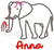 Elephant with bow satin stitch Elephant with bow satin stitch