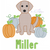 Dog with pumpkins Dog with pumpkins