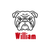 Bulldog face satin stitch outline