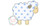 Lamb with optional bow add on blanket stitch applique