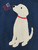 dog blanket stitch applique with vintage stitch flag and add on bow machine embroidery design