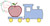 Train pulling apple zig zag applique