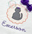Cat with bow in scallop patch Cat with bow in scallop patch