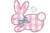 Bunny with bow zig zag applique Bunny with bow zig zag applique