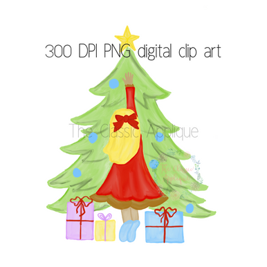 Girl Placing Star Png Digital Clip Art Image