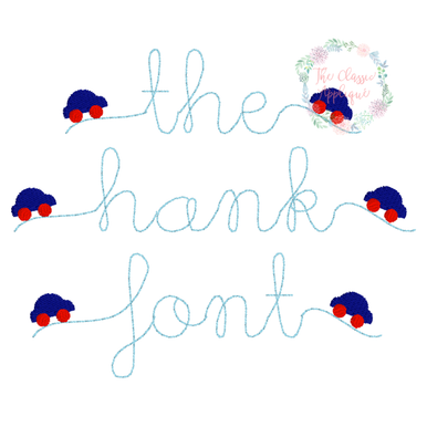 Car vintage stitch bean swash font machine embroidery design file by ...