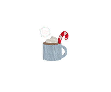 Hot Cocoa Vibes Hot Chocolate Christmas Filled Machine Embroidery