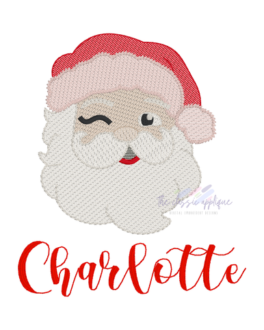 Christmas Santa Claus sketch light fill quick stitch machine embroidery ...