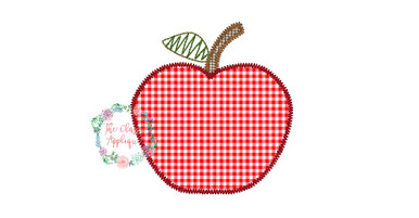 Back to school apple trio zig zag applique preschool machine