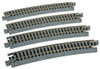 Curved Roadbed Track Section - Unitrack -- 15-Degree, 19&quot;  481mm Radius pkg(4)
