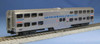 Streamlined Nippon-Sharyo Gallery Bi-Level Commuter Coach - Ready to Run -- Virginia Railway Express #V818 (silver, blue, red, w