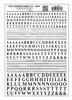 Dry Transfer Alphabet & Numbers - Condensed Railroad Roman -- Black