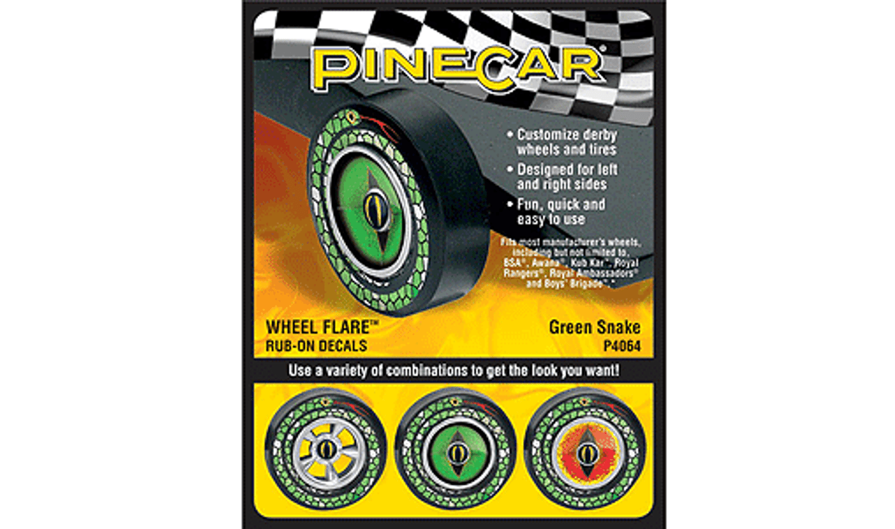 PineCar(R) Dry Transfer Decals -- Green Snake