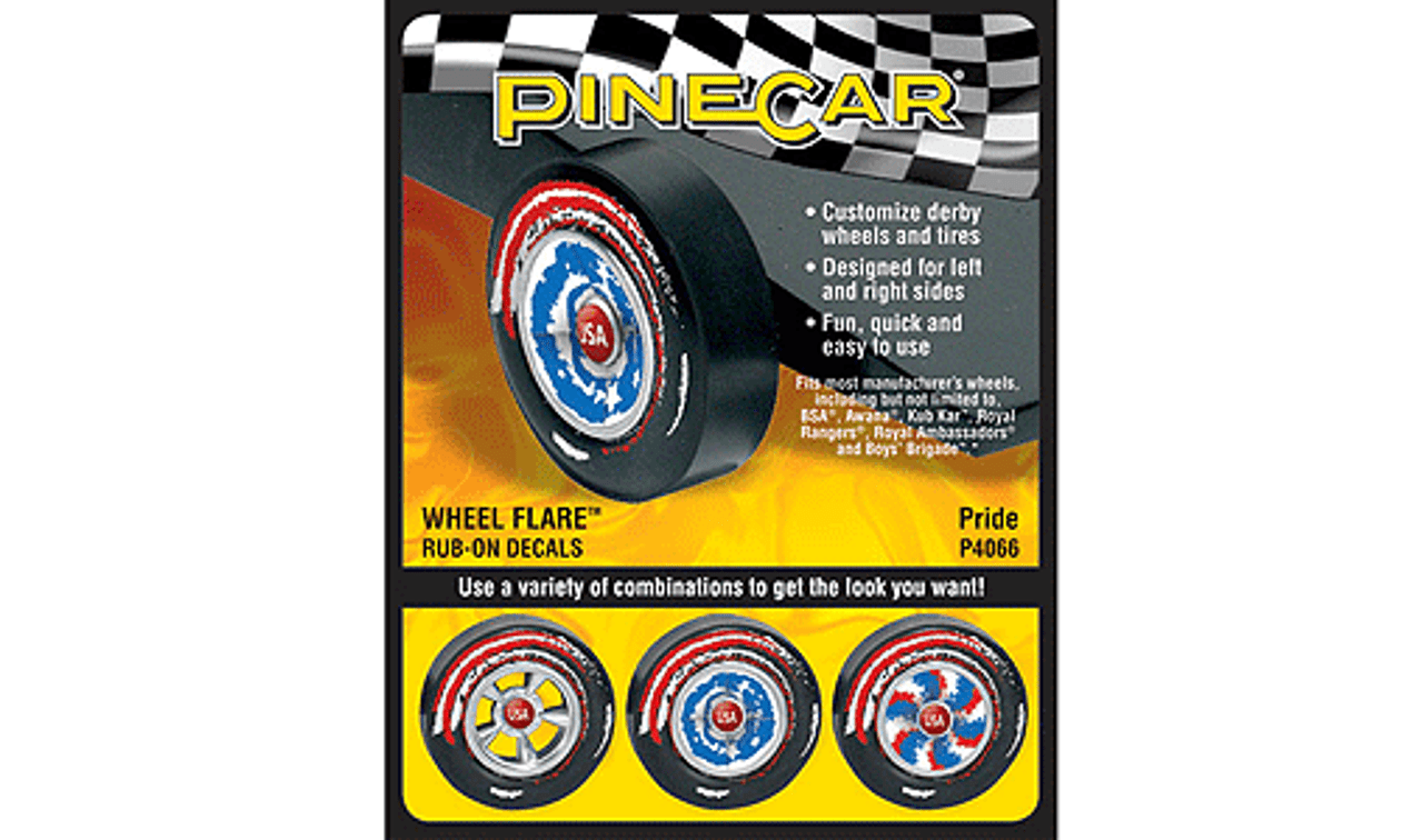 PineCar(R) Dry Transfer Decals -- Pride Wheels