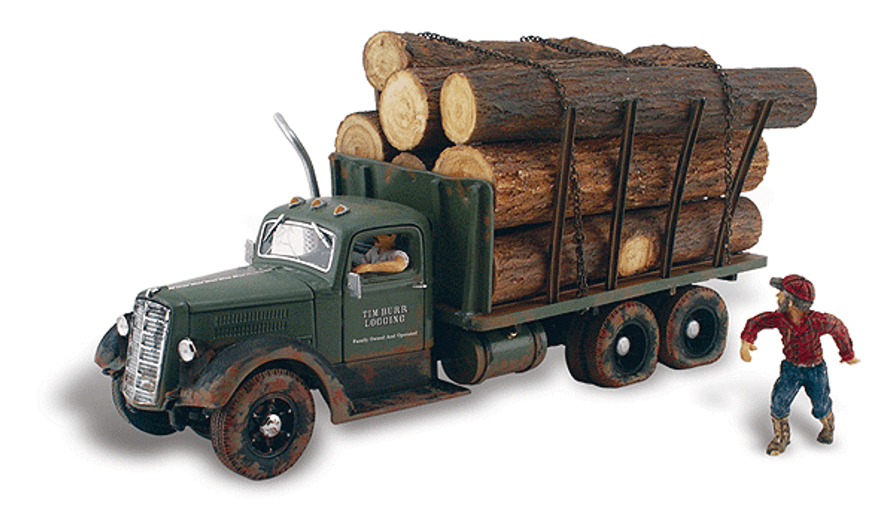 Tim Burr Logging - Assembled - AutoScenes(R) -- Truck, Lumber Load & Figures