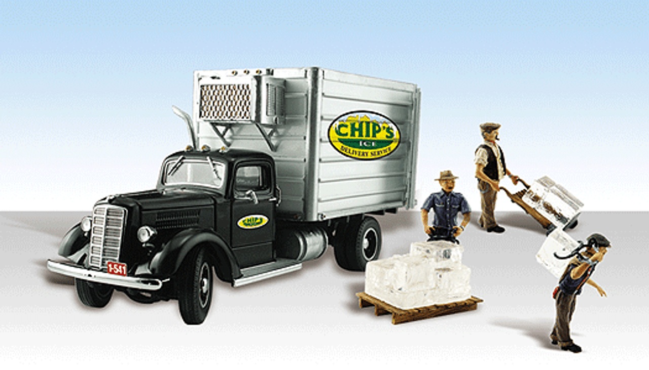 Chip's Ice Truck - Assembled - AutoScenes(R) -- Reefer Van, Figures & Accessories