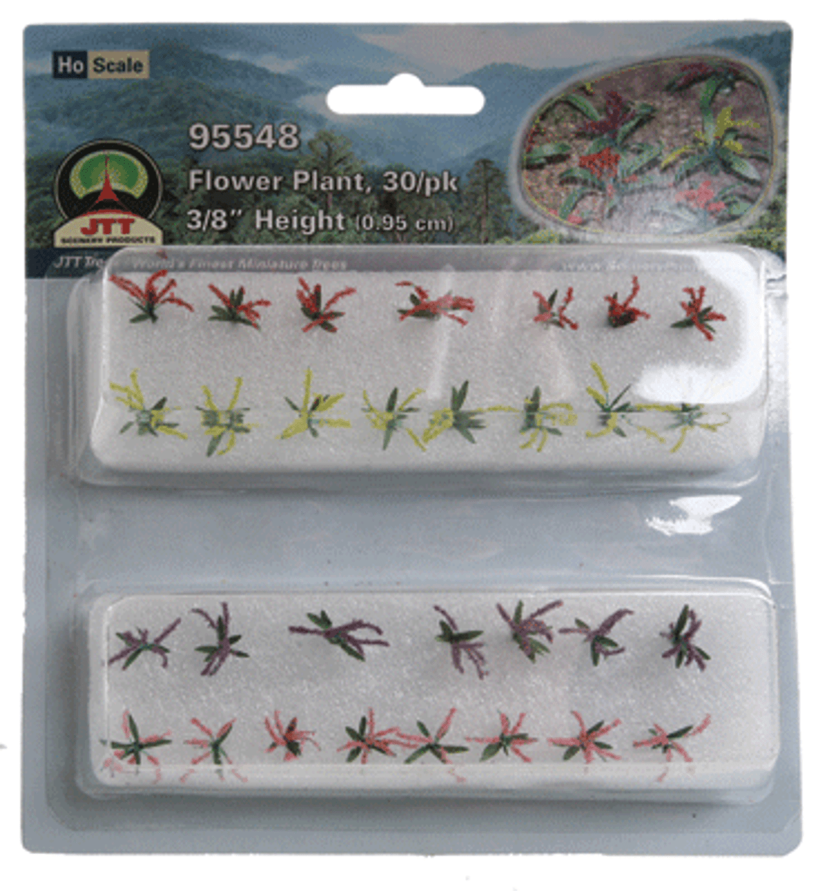 Flower Plants -- 3/8&quot; 1cm Tall (red, pink, yellow, purple) pkg(30)