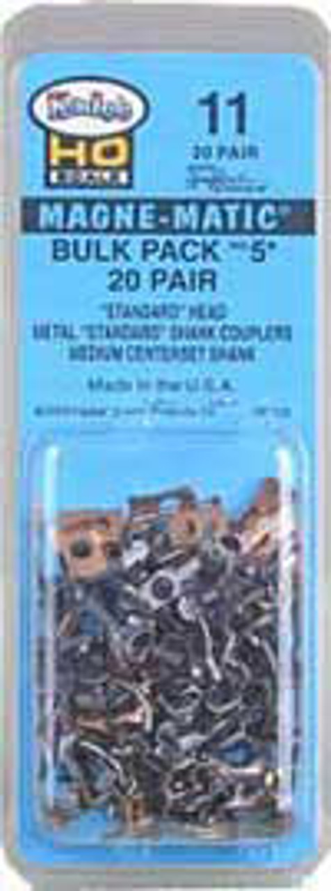 #11 Bulk Pack No.5(R) Knuckle Couplers -- No Draft Gear Boxes - 20 Pairs