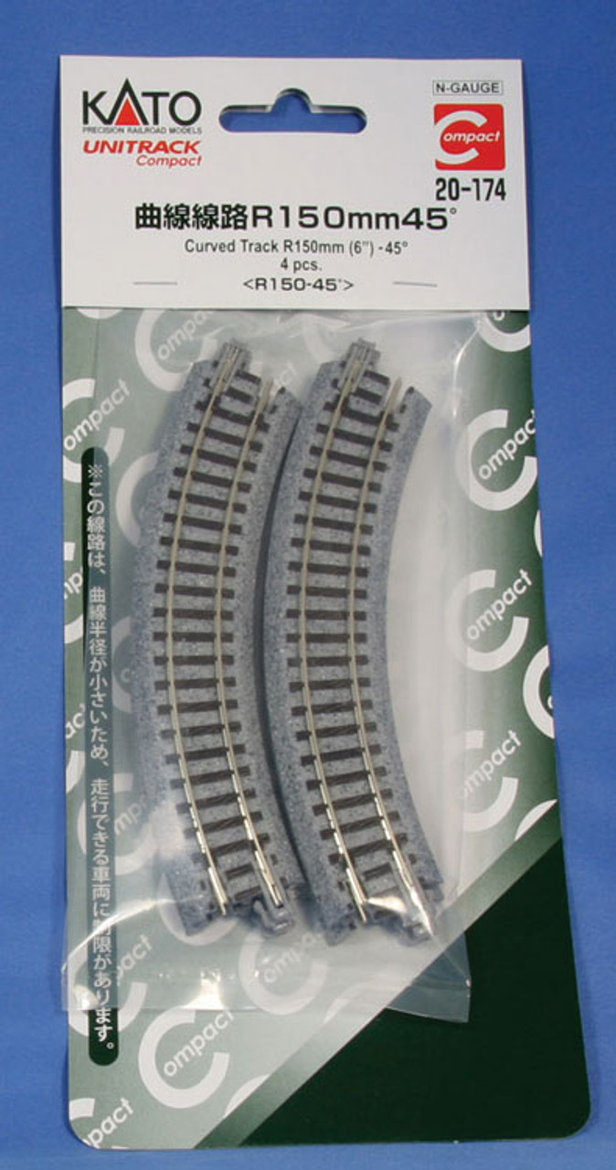 Unitrack Roadbed Track -- 6&quot;  15cm 45-Degree Curve pkg(4) (Needs 8 Pieces for a Complete Circle)