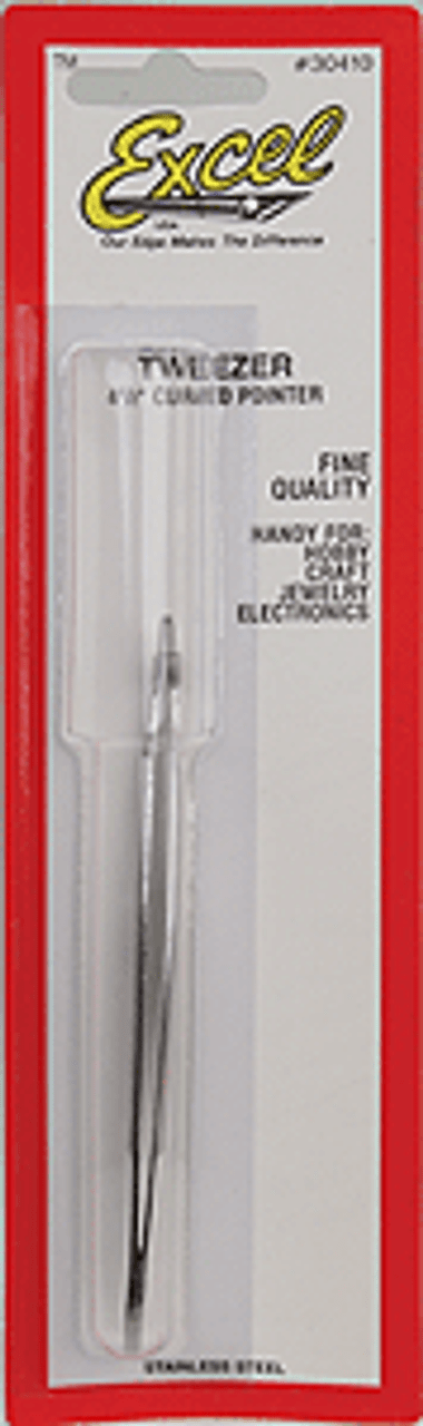 Stainless Steel Tweezers -- 4-1/2&quot; Curved Point, Carded