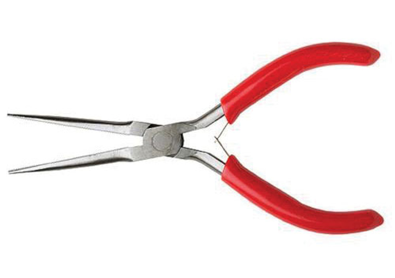 Spring Loaded Soft Grip Pliers -- 6&quot; &quot;Long&quot; Needle Nose, Carded