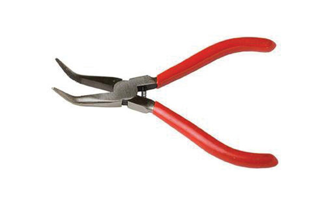 Spring Loaded Soft Grip Pliers -- 5&quot; Bent Nose, Carded
