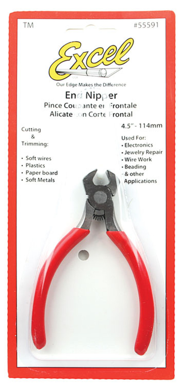 Spring Loaded Soft Grip Pliers -- 5&quot; End Nipper, Carded