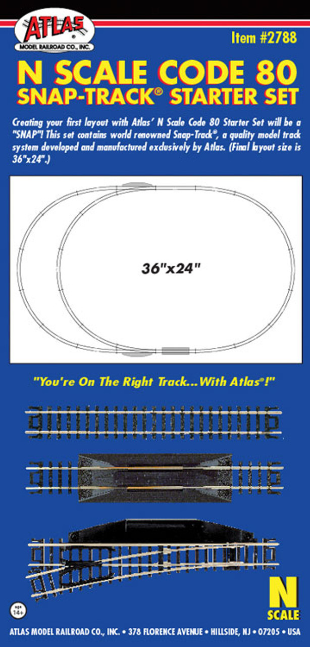 Code 80 Snap Track(R) Starter Set -- 36 x 24&quot;  91.4 x 61cm Oval w/Siding & Terminal Joiners