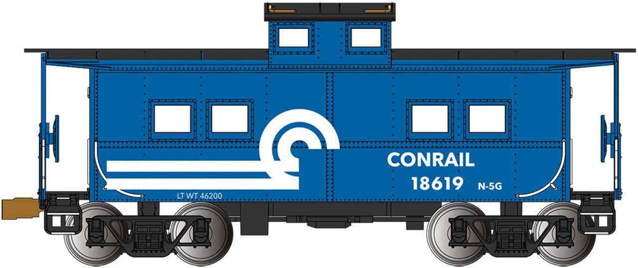 Northeast-Style Steel Cupola Caboose - Ready to Run - Silver Series(R) -- Conrail 18619 (blue, white)
