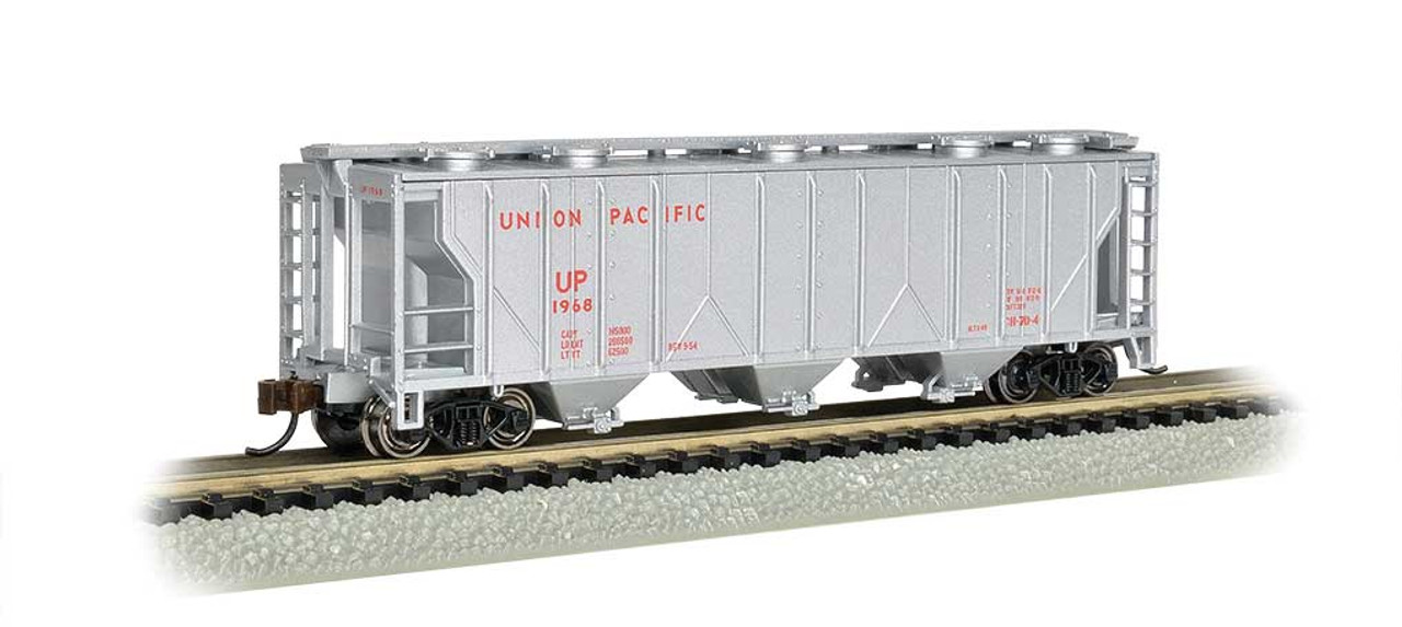 PS-2 3-Bay Covered Hopper - Ready to Run -- Union Pacific (gray, red)