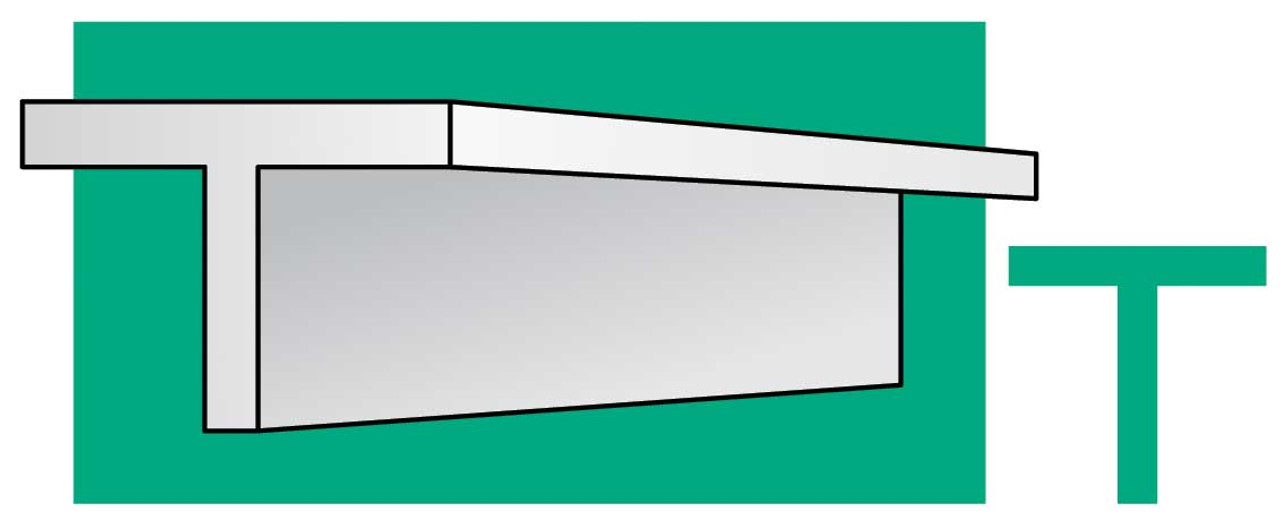 14&quot; Styrene T-Beam/Column -- .257 x .085&quot; pkg(2)