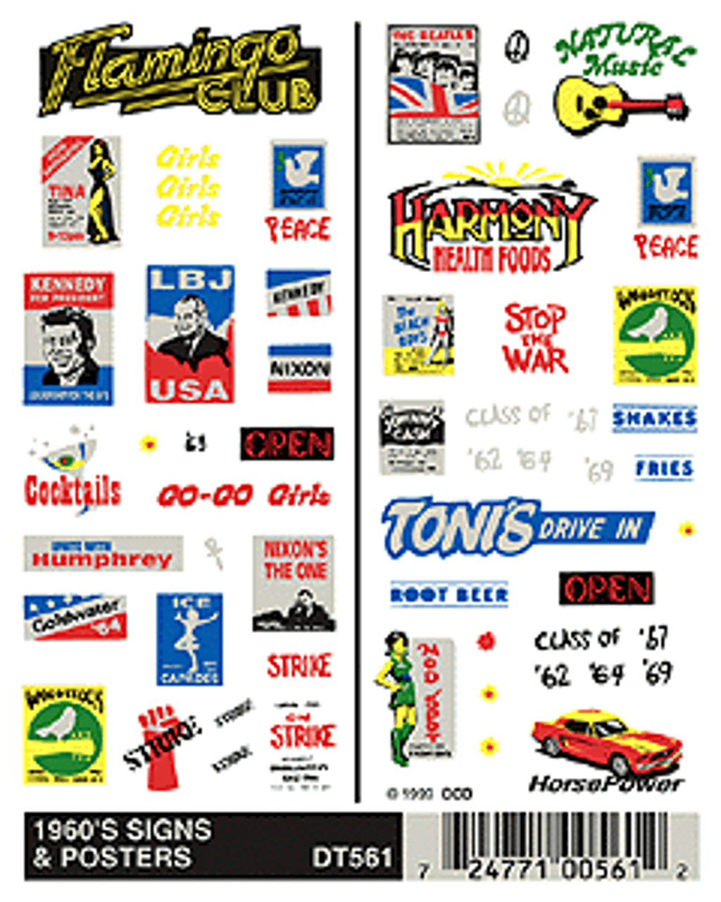 Dry Transfer Signs -- 1960s Signs & Posters