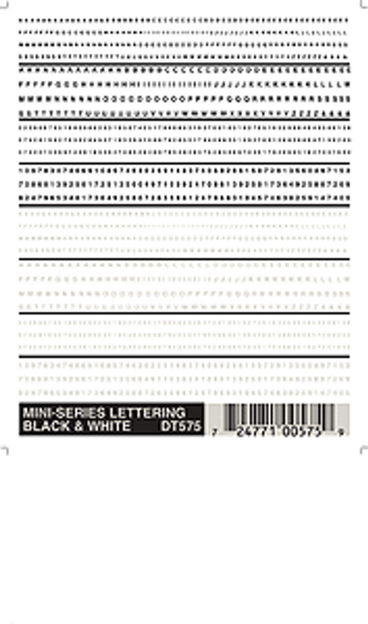 Dry Transfer Alphabet & Number Sets -- Mini-Lettering (black & white)