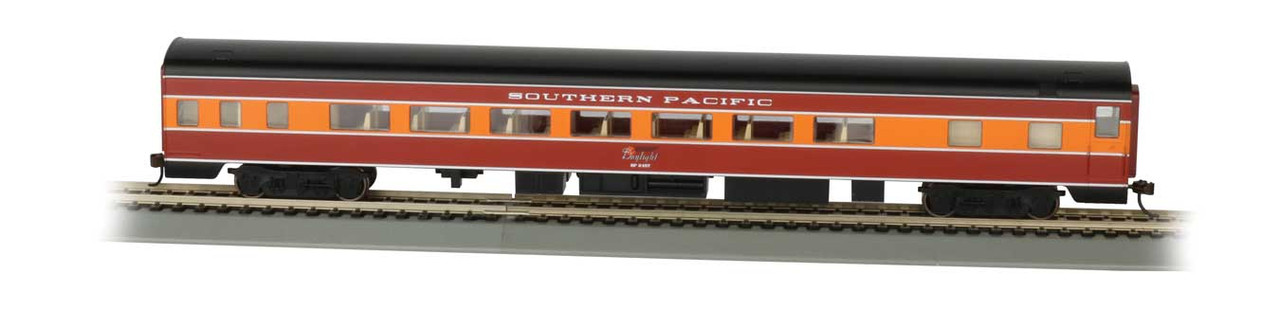 85' Smooth-Side Coach w/Lights - Ready to Run -- Southern Pacific (Daylight black, orange, red)