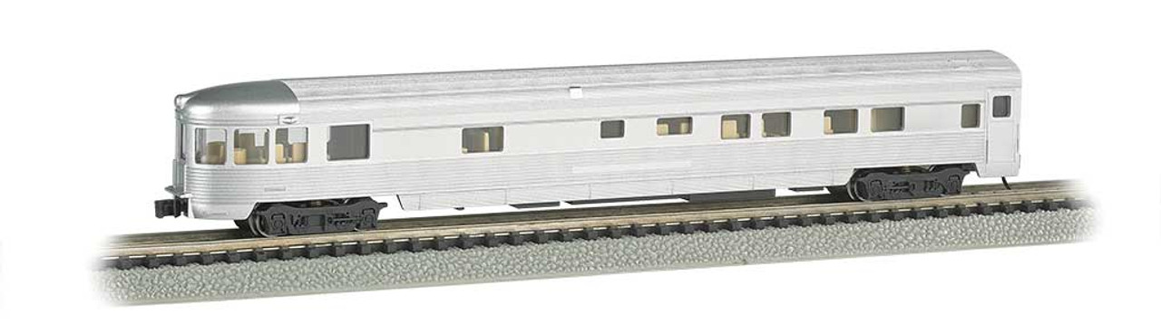 85' Fluted-Side Observation w/Lights - Ready to Run -- Painted, Unlettered (silver)