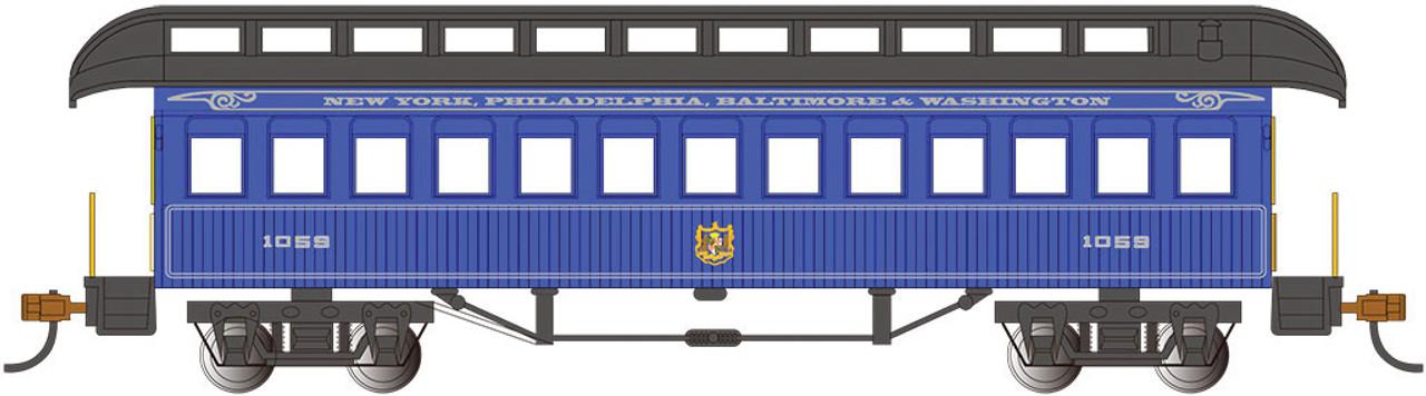 Old-Time Wood Coach with Round-End Clerestory Roof - Ready to Run -- Baltimore & Ohio (Royal Blue Scheme, blue, black)