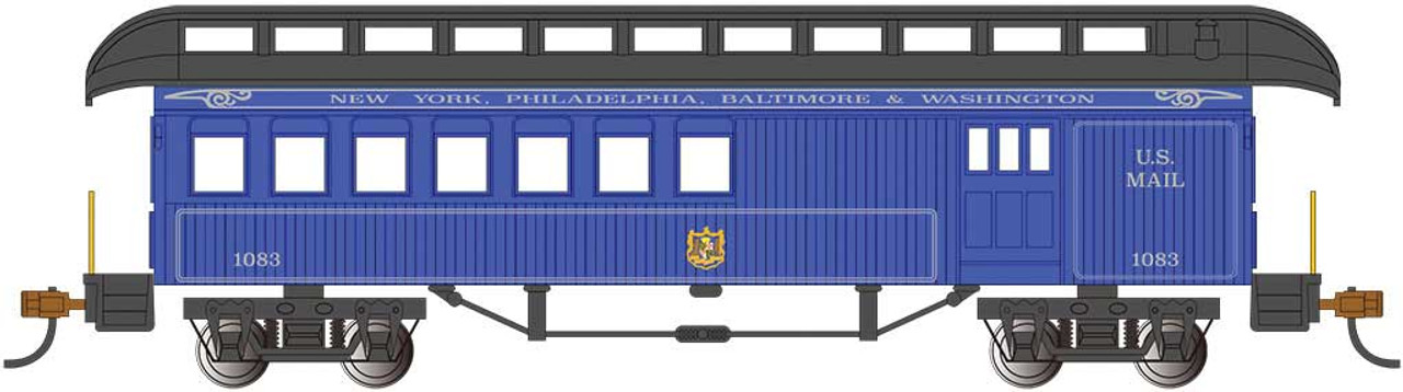 Old-Time Wood Combine with Round-End Clerestory Roof - Ready to Run -- Baltimore & Ohio (Royal Blue Scheme, blue, black)