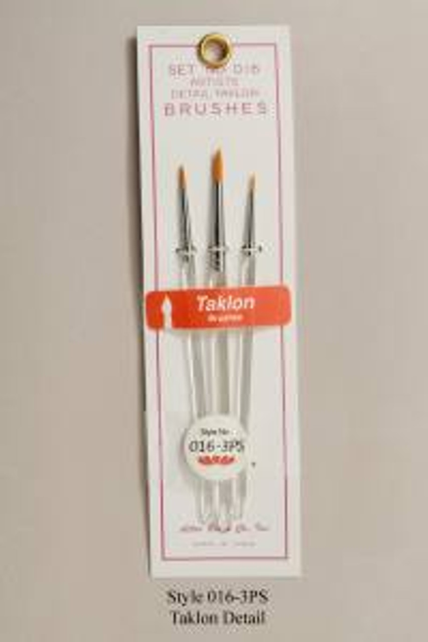 3pc Taklon Detail Acrylic Brush Set