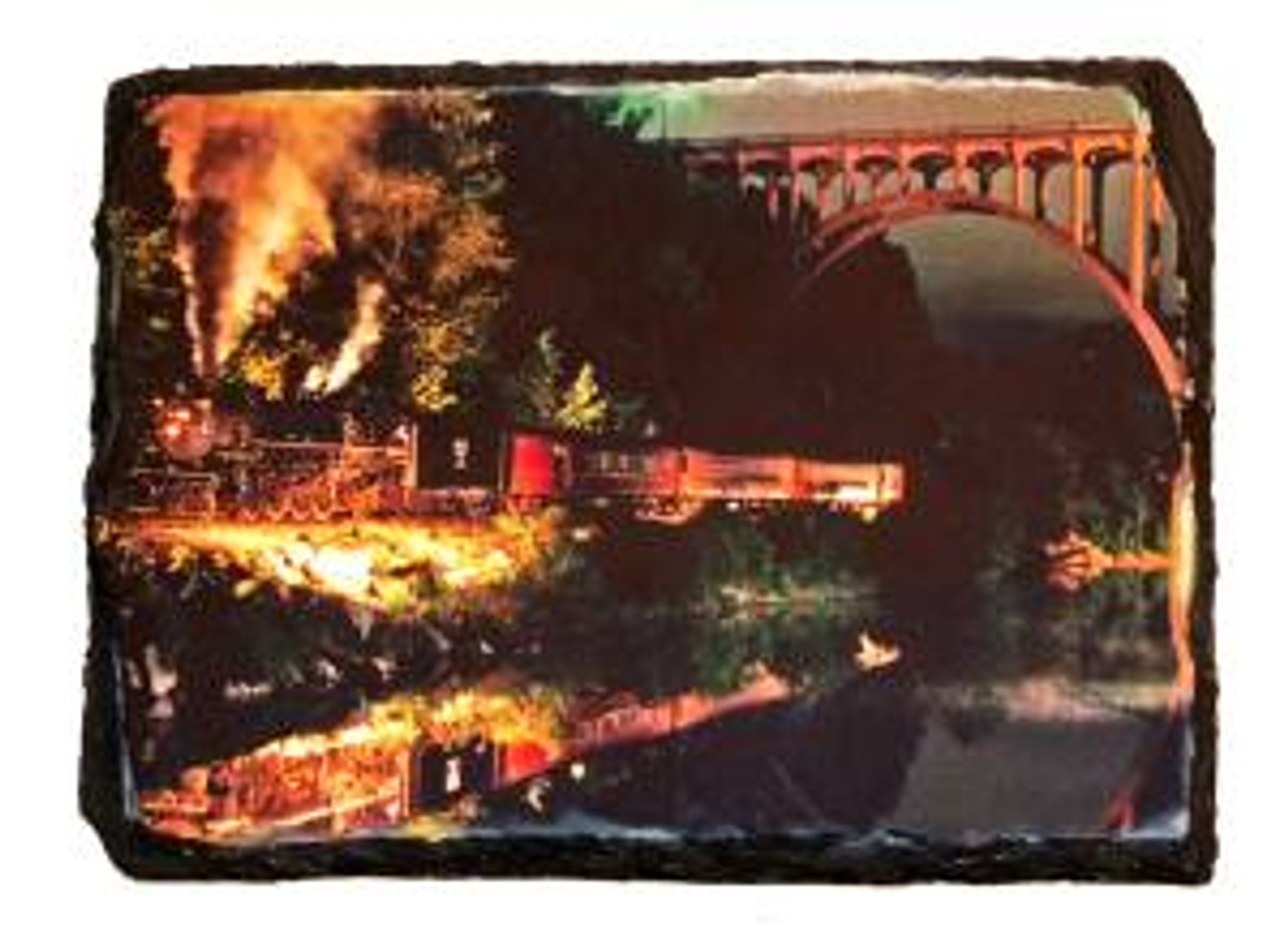 Steam Night Shot Under Bridge Slate