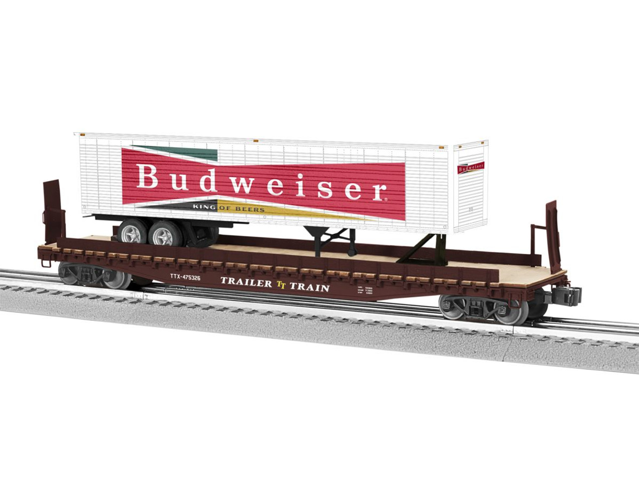 O TTX 50' Flatcar w/Budweiser Trailer