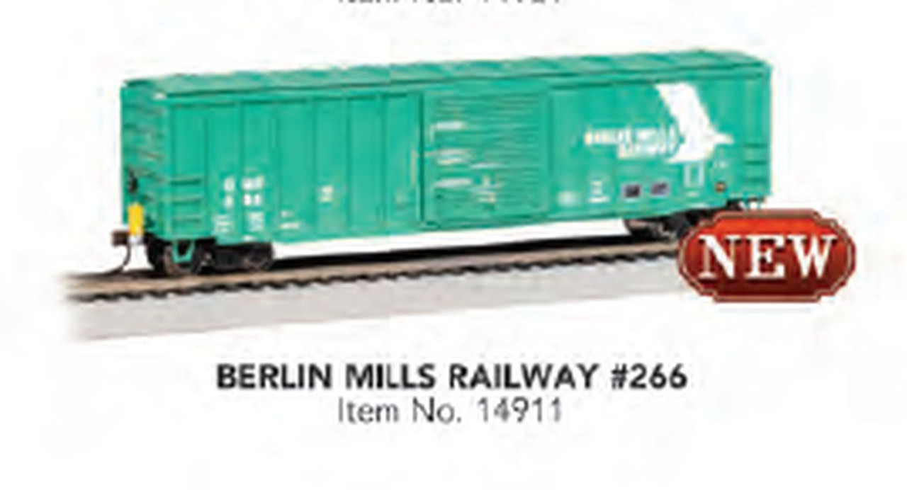 HO 50' Boxcar w/ETD BERLIN MILLS RAILWAY #266