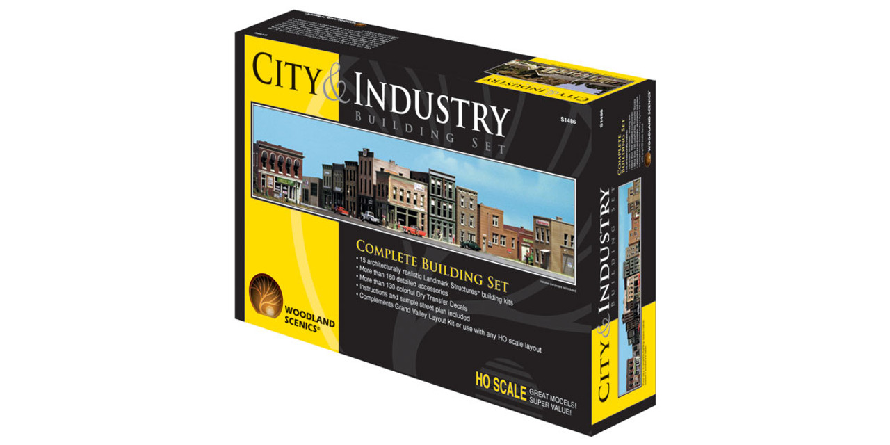 City & Industry Building Set -- Kit - 15 Buildings & Details