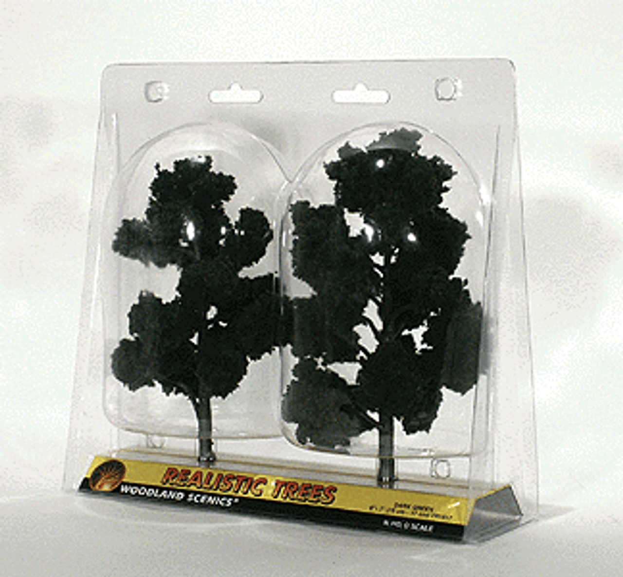 Ready-Made &quot;Realistic Trees&quot; - Deciduous - 6 to 7&quot;  15.2 to 17.8cm pkg(2) -- Dark Green