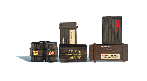 Scenic Accents(R) Figures -- Wooden Crates & Barrels