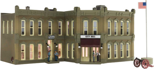 Municipal Building - Built & Ready Landmark Structures(R) -- Assembled - 4-1/2 x 3-3/16&quot;  11.4 x 8.1cm