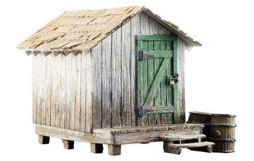 Wood Shack - Built-&-Ready(R) Landmark Structures(R) -- Assembled - 23/32 x 1 1/8 x 11/16&quot;  1.82 x 2.85 x 1.74 cm