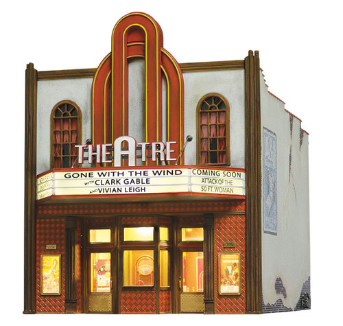 Theatre w/Lights - Built & Ready Landmark Structures(R) -- Assembled - 7-17/32 x 9-1/4 x 9-11/64&quot;  19.1 x 23.4 x 23.2cm