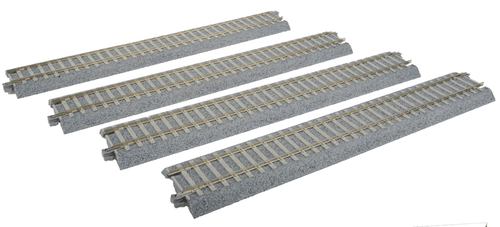 Straight Track w/Concrete Ties - Unitrack -- 9-3/4&quot;  246mm pkg(4)