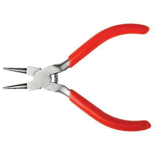 Spring Loaded Soft Grip Pliers -- 5&quot; Round Nose, Carded